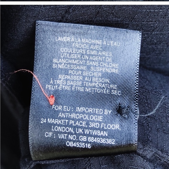 Anthropologie HD in Paris Carmina Tie Waist Tunic Top in Black Size Medium - Picture 9 of 9